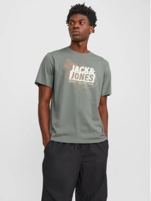 Jack&Jones T-Shirt Map Logo 12252376 Zielony Standard Fit