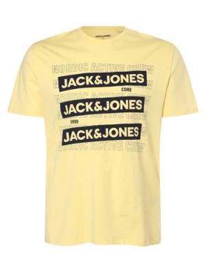 Jack & Jones T-shirt męski Mężczyźni Bawełna żółty nadruk,