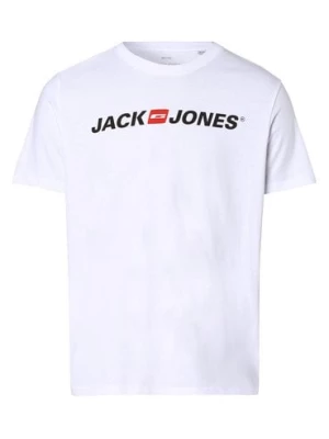 Jack & Jones T-shirt męski Mężczyźni Dżersej biały nadruk,