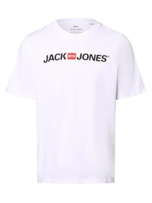 Jack & Jones T-shirt męski Mężczyźni Dżersej biały nadruk,