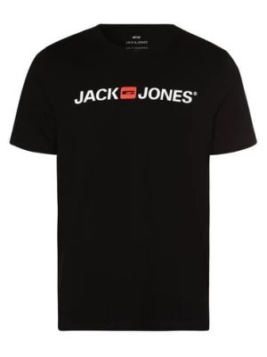Jack & Jones T-shirt męski Mężczyźni Dżersej czarny nadruk,