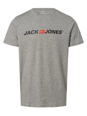 Jack & Jones T-shirt męski Mężczyźni Dżersej szary nadruk,