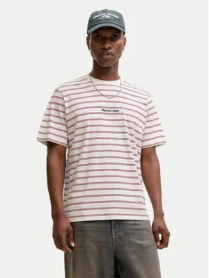 Jack & Jones T-Shirt Norrebro Stripe 12291021 Écru Regular Fit Kremowy