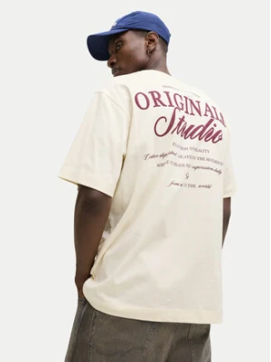 Jack & Jones T-Shirt Norrebro Typo 12282898 Écru Regular Fit
