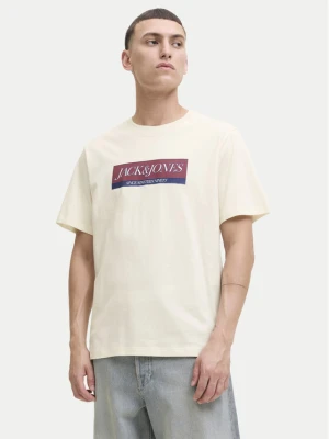 Jack & Jones T-Shirt Rinwood 12283628 Écru Regular Fit Kremowy
