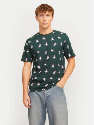 Jack&Jones T-Shirt Xmas Merry 12265399 Zielony Standard Fit