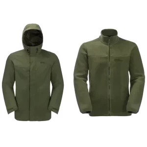 Jack Wolfskin Altenberg 3in1 Jkt W 1115301-4129, Damskie, Zielone, kurtki, poliester, rozmiar: L