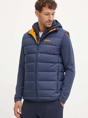 Jack Wolfskin bezrękawnik sportowy puchowy Ather kolor granatowy przejściowy 1207691