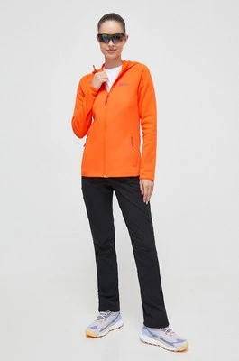 Jack Wolfskin bluza sportowa Baiselberg kolor pomarańczowy z kapturem gładka 1710772