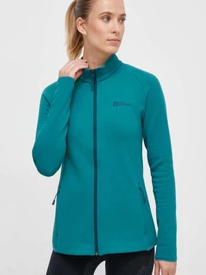 Jack Wolfskin bluza sportowa Baiselberg kolor zielony gładka 1711401