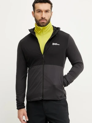 Jack Wolfskin bluza sportowa Prelight Trail kolor czarny z kapturem gładka A63791