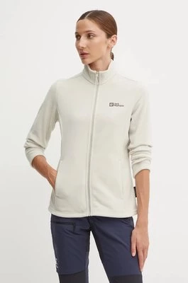 Jack Wolfskin bluza sportowa Taunus kolor beżowy gładka