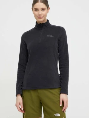 Jack Wolfskin bluza sportowa Taunus kolor czarny gładka 1709532