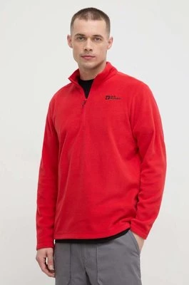 Jack Wolfskin bluza sportowa Taunus kolor czerwony gładka 1709522