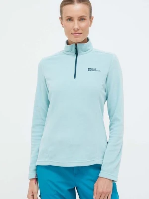 Jack Wolfskin bluza sportowa Taunus kolor turkusowy gładka 1709532