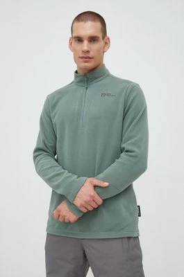 Jack Wolfskin bluza sportowa Taunus męska kolor zielony gładka 1709522