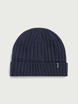 Jack Wolfskin czapka beanie z wełną RIB KNIT granatowy