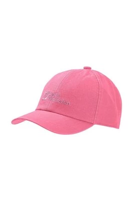Jack Wolfskin czapka dziecięca BASEBALL CAP K kolor różowy z nadrukiem