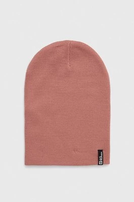 Jack Wolfskin czapka kolor różowy z grubej dzianiny