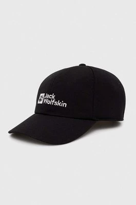 Jack Wolfskin czapka z daszkiem kolor czarny z aplikacją 1900675