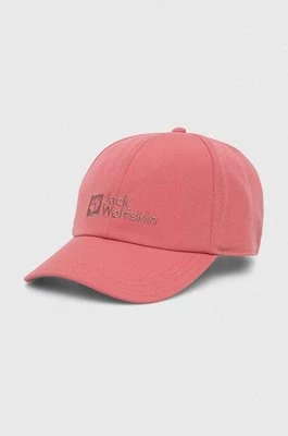 Jack Wolfskin czapka z daszkiem kolor różowy z aplikacją 1900675
