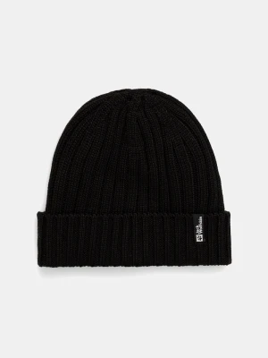 Jack Wolfskin czapka beanie z wełną RIB KNIT czarny