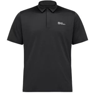 Jack Wolfskin Delfami Polo Shirt 1809801-6000, Męskie, Czarne, koszulki polo, poliester, rozmiar: S