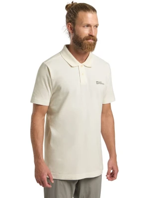 Jack Wolfskin Funkcyjna koszulka polo "Essential" w kolorze beżowym rozmiar: L