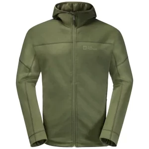 Jack Wolfskin Hirschberg Hooded FZ M 1710881-4129, Męskie, Zielone, polary, poliester, rozmiar: 3XL