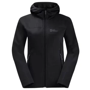 Jack Wolfskin Hirschberg Hooded FZ W 1710871-6000, Damskie, Czarne, polary, poliester, rozmiar: L