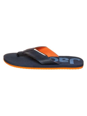 Jack Wolfskin Japonki "Eezy" w kolorze granatowo-pomarańczowym rozmiar: 39, 5