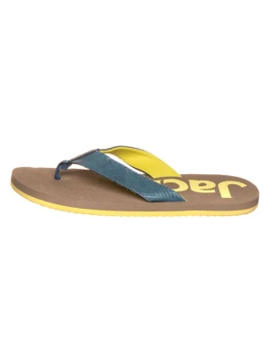 Jack Wolfskin Japonki "Eezy" w kolorze żółto-niebiesko-beżowym rozmiar: 39, 5