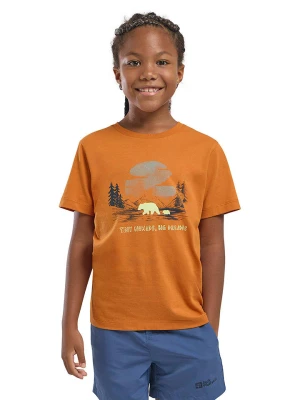 Jack Wolfskin Koszulka "Graphic" w kolorze pomarańczowym rozmiar: 140