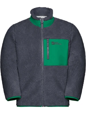 Jack Wolfskin Kurtka polarowa "Ice Curl" w kolorze antracytowo-zielonym rozmiar: 164