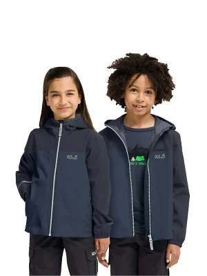 Jack Wolfskin Kurtka przeciwdeszczowa "Adventuretribe" w kolorze granatowym rozmiar: 128