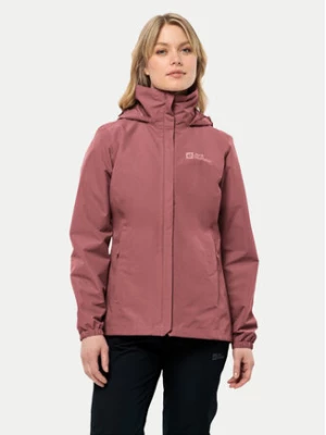 Jack Wolfskin Kurtka przeciwdeszczowa Stormy Point 1111202 Czerwony Regular Fit