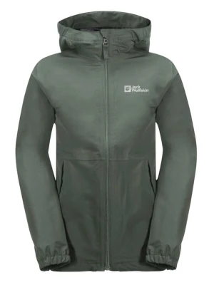 Jack Wolfskin Kurtka przeciwdeszczowa "Stormy Point" w kolorze khaki rozmiar: 140