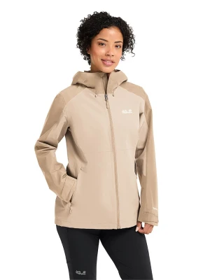 Jack Wolfskin Kurtka przeciwdeszczowa "Wildbound" w kolorze beżowym rozmiar: M