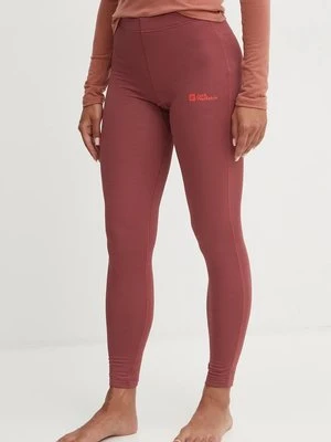 Jack Wolfskin legginsy funkcyjne Infinite Warm kolor bordowy A60325