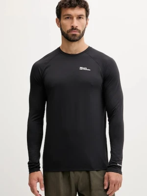 Jack Wolfskin longsleeve sportowy Prelight Swift kolor czarny gładki A63803