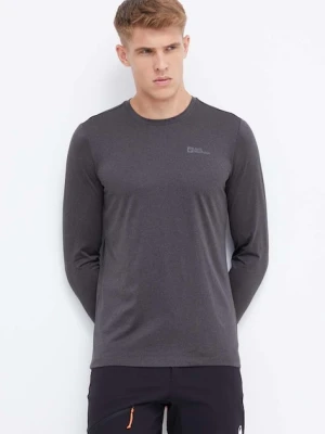 Jack Wolfskin longsleeve sportowy Sky Thermal kolor szary melanżowy 1808682