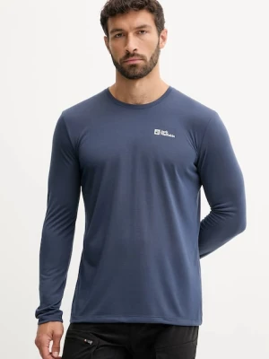 Jack Wolfskin longsleeve sportowy Vonnan kolor granatowy gładki A60291