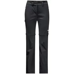 Jack Wolfskin Overland Zip Away Pants W 1506133-6000, Damskie, Czarne, spodnie, poliester, rozmiar: 34