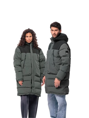 Jack Wolfskin Płaszcz puchowy "Dellbrueck" w kolorze szaro-czarnym rozmiar: S