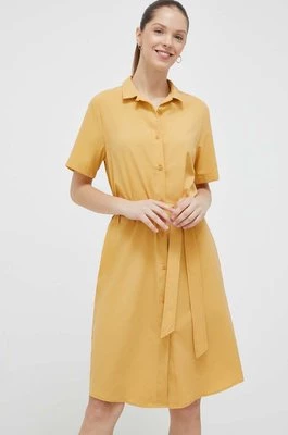 Jack Wolfskin sukienka HOLIDAY MIDI kolor żółty mini rozkloszowana 1507212