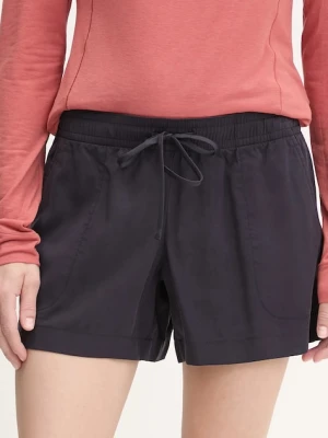 Jack Wolfskin szorty Montero damskie kolor granatowy gładkie high waist A63889