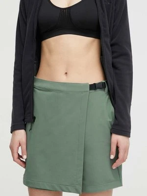 Jack Wolfskin szorty sportowe Wandermood damskie kolor zielony gładkie high waist 1507113