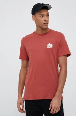 Jack Wolfskin t-shirt bawełniany 10 kolor bordowy gładki