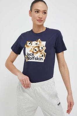Jack Wolfskin t-shirt bawełniany 10 kolor granatowy