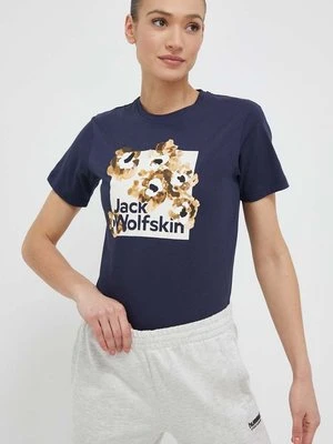 Jack Wolfskin t-shirt bawełniany 10 kolor granatowy